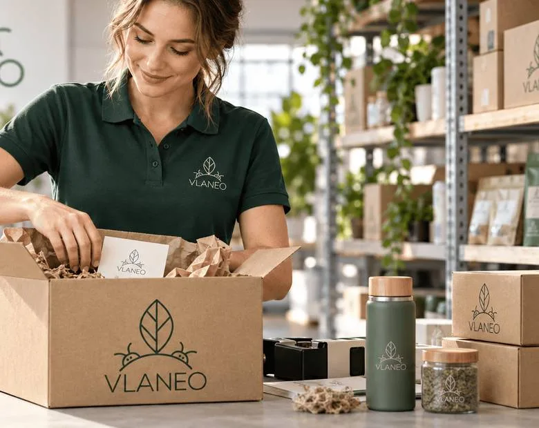 Vlaneo Großhandel: Händler-Bestellung wird sorgfältig verpackt und versandfertig gemacht