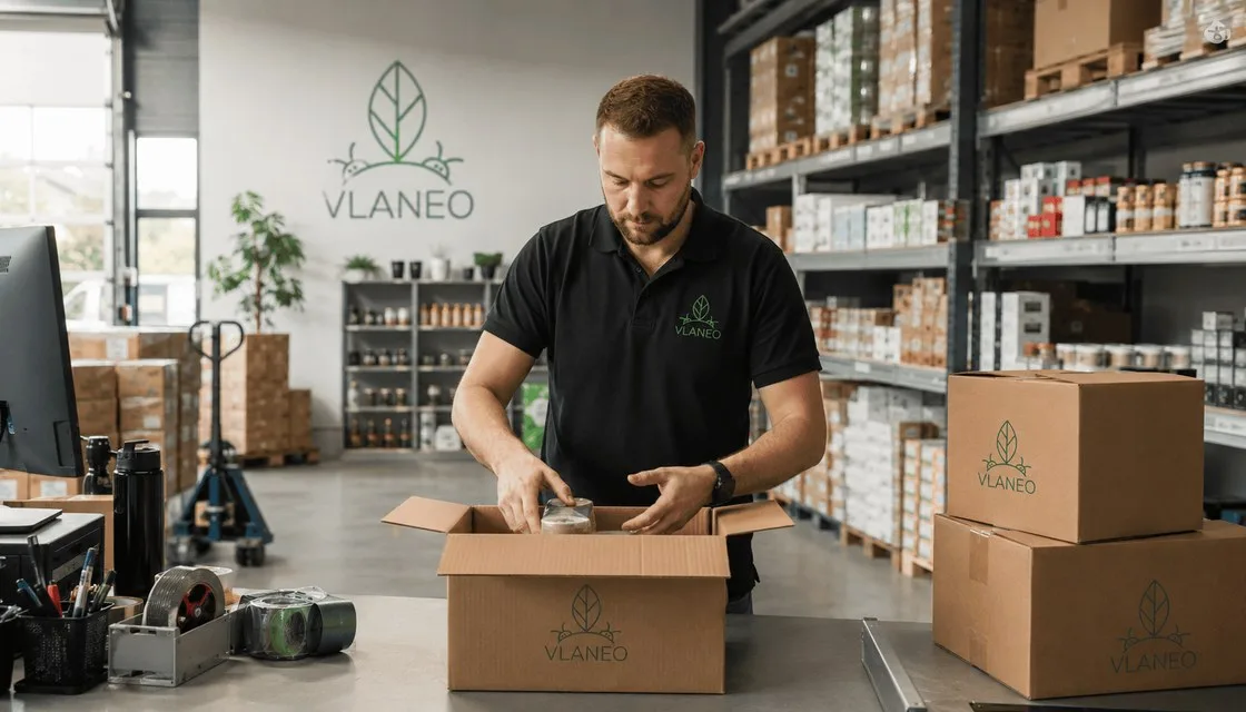 Vlaneo B2B-Großhandel – Bestellung wird im Lager für den Versand vorbereitet